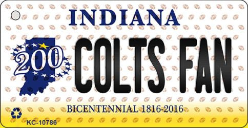 Colts Fan Indiana State License Plate Tag Key Chain KC-10786