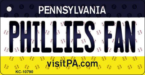 Phillies Fan Pennsylvania State License Plate Tag Key Chain KC-10790