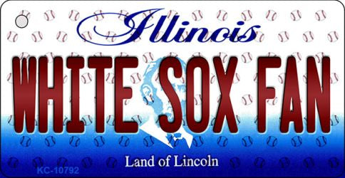 White Sox Fan Illinois State License Plate Tag Key Chain KC-10792