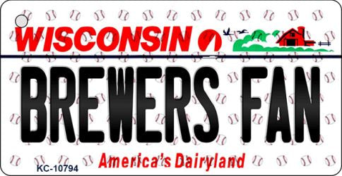 Brewers Fan Wisconsin State License Plate Tag Key Chain KC-10794