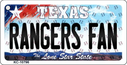 Rangers Fan Texas State License Plate Tag Key Chain KC-10796