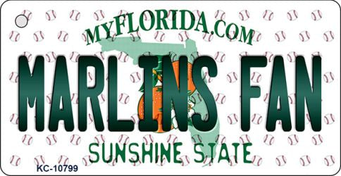 Marlins Fan Florida State License Plate Tag Key Chain KC-10799