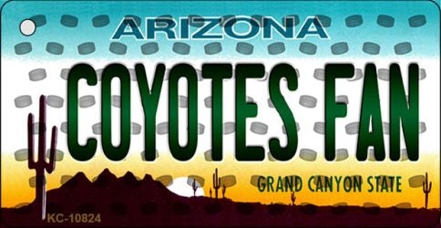 Coyotes Fan Arizona State License Plate Tag Key Chain KC-10824