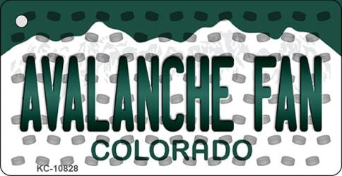 Avalanche Fan Colorado State License Plate Novelty Metal Key Chain KC-10828