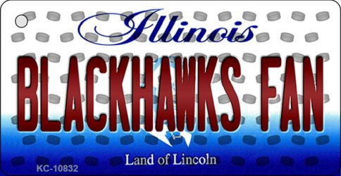 Blackhawks Fan Illinois State License Plate Tag Key Chain KC-10832