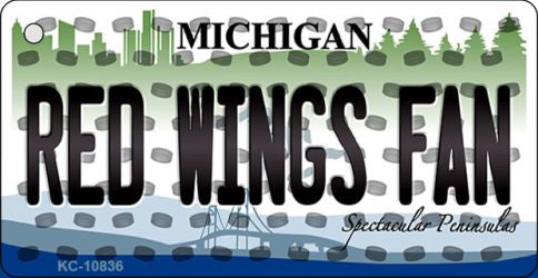 Red Wings Fan Michigan State License Plate Tag Key Chain KC-10836