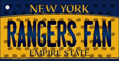 Rangers Fan New York State License Plate Tag Key Chain KC-10841