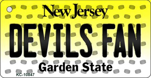 Devils Fan New Jersey State License Plate Tag Key Chain KC-10847