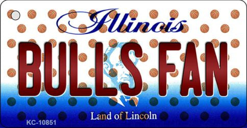 Bulls Fan Illinois State License Plate Tag Key Chain KC-10851