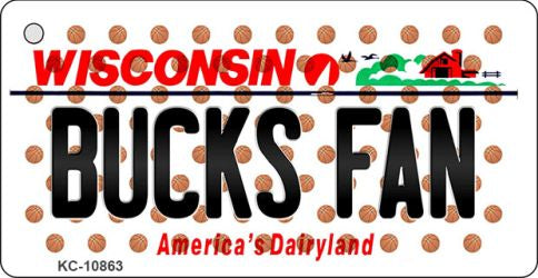 Bucks Fan Wisconsin State License Plate Tag Key Chain KC-10863