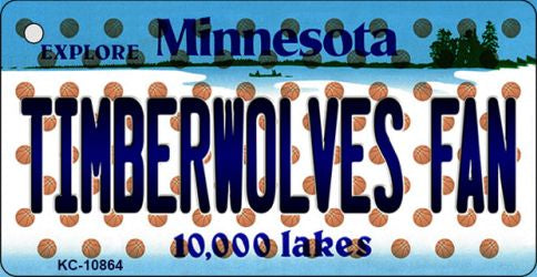 Timberwolves Fan Minnesota State License Plate Tag Key Chain KC-10864