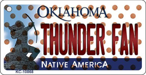 Thunder Fan Oklahoma State License Plate Tag Key Chain KC-10868