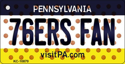 76ers Fan Pennsylvania State License Plate Tag Key Chain KC-10870