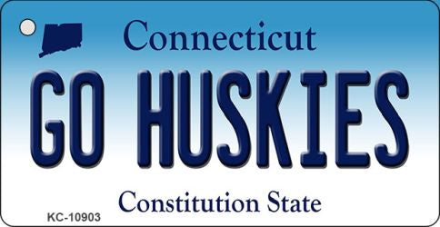 Go Huskies Connecticut State License Plate Tag Key Chain KC-10903