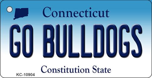 Go Bulldogs Connecticut State License Plate Tag Key Chain KC-10904