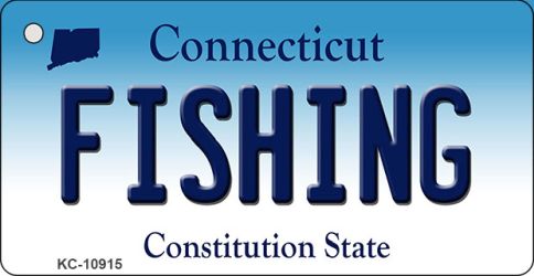 Fishing Connecticut State License Plate Tag Key Chain KC-10915