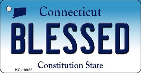 Blessed Connecticut State License Plate Tag Key Chain KC-10922