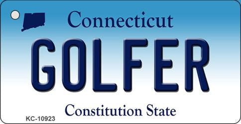 Golfer Connecticut State License Plate Tag Key Chain KC-10923