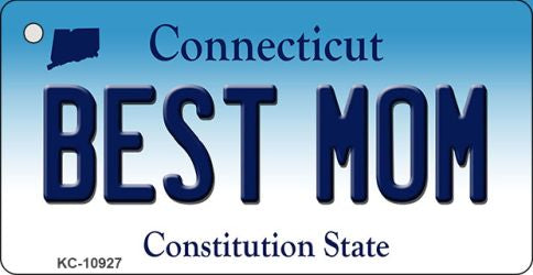 Best Mom Connecticut State License Plate Tag Key Chain KC-10927