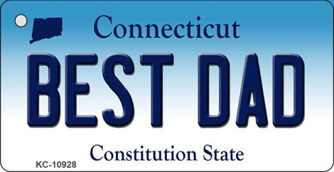 Best Dad Connecticut State License Plate Tag Key Chain KC-10928