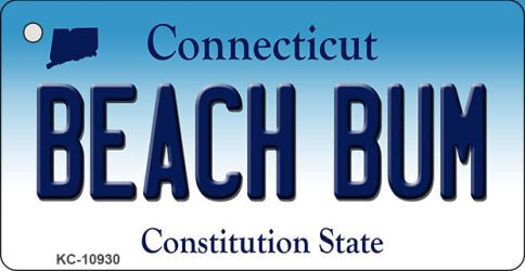 Beach Bum Connecticut State License Plate Tag Key Chain KC-10930