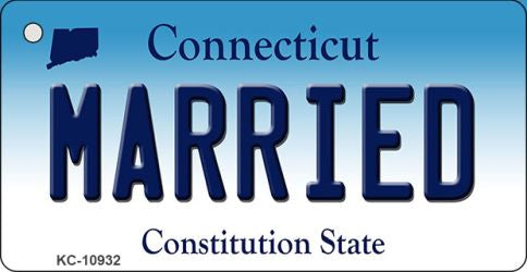 Married Connecticut State License Plate Tag Key Chain KC-10932