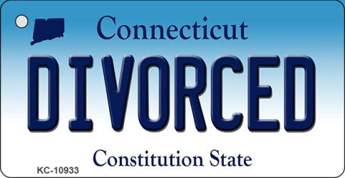 Divorced Connecticut State License Plate Tag Key Chain KC-10933