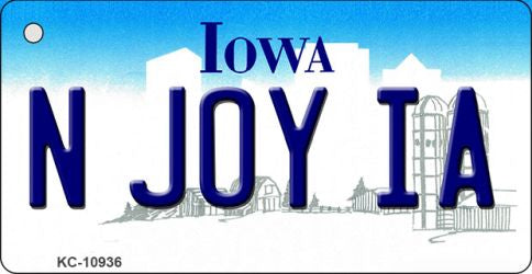 N Joy IA Iowa State License Plate Tag Novelty Key Chain KC-10936