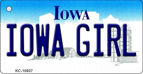 Iowa Girl State License Plate Tag Novelty Key Chain KC-10937