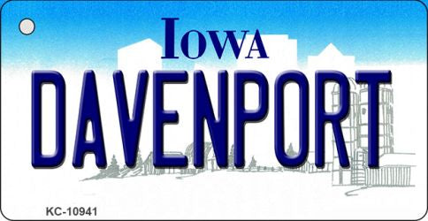 Davenport Iowa State License Plate Tag Novelty Key Chain KC-10941