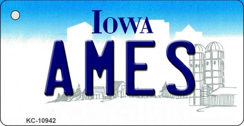 Ames Iowa State License Plate Tag Novelty Key Chain KC-10942