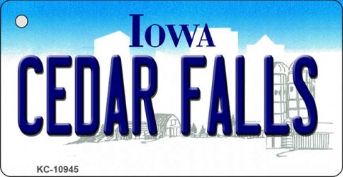 Cedar Falls Iowa State License Plate Tag Novelty Key Chain KC-10945