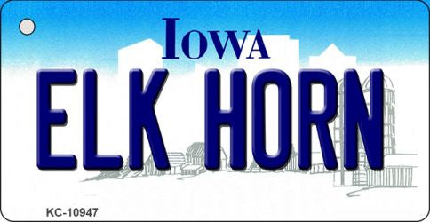 Elk Horn Iowa State License Plate Tag Novelty Key Chain KC-10947