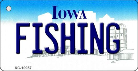 Fishing Iowa State License Plate Tag Novelty Key Chain KC-10957