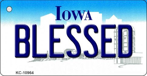 Blessed Iowa State License Plate Tag Novelty Key Chain KC-10964