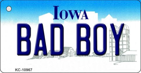 Bad Boy Iowa State License Plate Tag Novelty Key Chain KC-10967