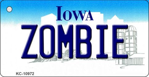 Zombie Iowa State License Plate Tag Novelty Key Chain KC-10972