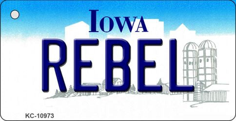 Rebel Iowa State License Plate Tag Novelty Key Chain KC-10973