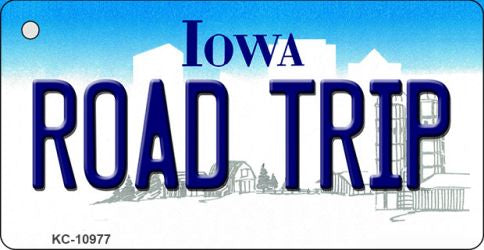 Road Trip Iowa State License Plate Tag Novelty Key Chain KC-10977