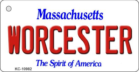 Worcester Massachusetts State License Plate Tag Key Chain KC-10982