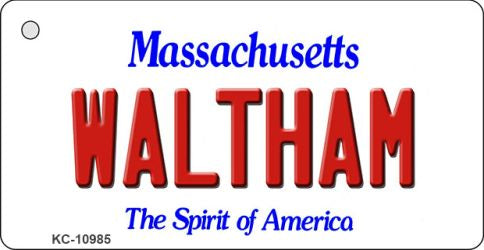 Waltham Massachusetts State License Plate Tag Key Chain KC-10985