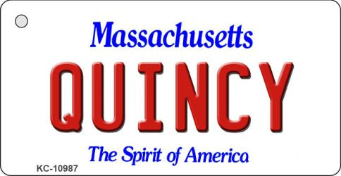 Quincy Massachusetts State License Plate Tag Key Chain KC-10987