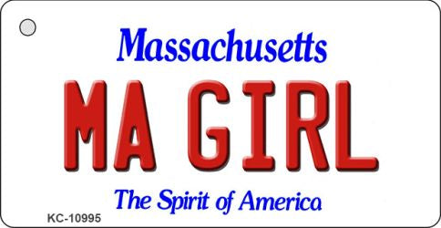 MA Girl Massachusetts State License Plate Tag Key Chain KC-10995