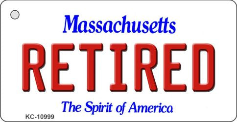 Retired Massachusetts State License Plate Tag Key Chain KC-10999