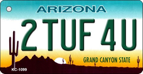 2 Tuf 4U Arizona State License Plate Tag Key Chain KC-1099