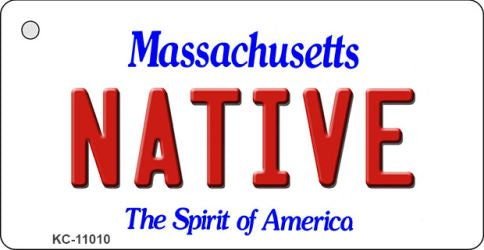 Native Massachusetts State License Plate Tag Key Chain KC-11010