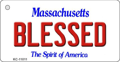 Blessed Massachusetts State License Plate Tag Key Chain KC-11011