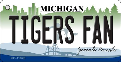 Tigers Fan Michigan State License Plate Tag Novelty Key Chain KC-11028