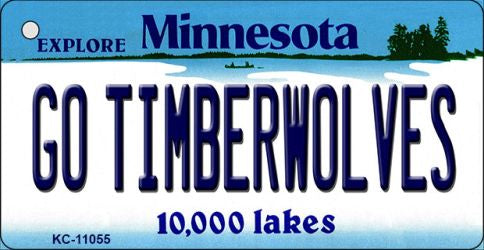 Go Timberwolves Minnesota State License Plate Tag Novelty Key Chain KC-11055