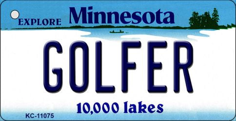 Golfer Minnesota State License Plate Tag Novelty Key Chain KC-11075